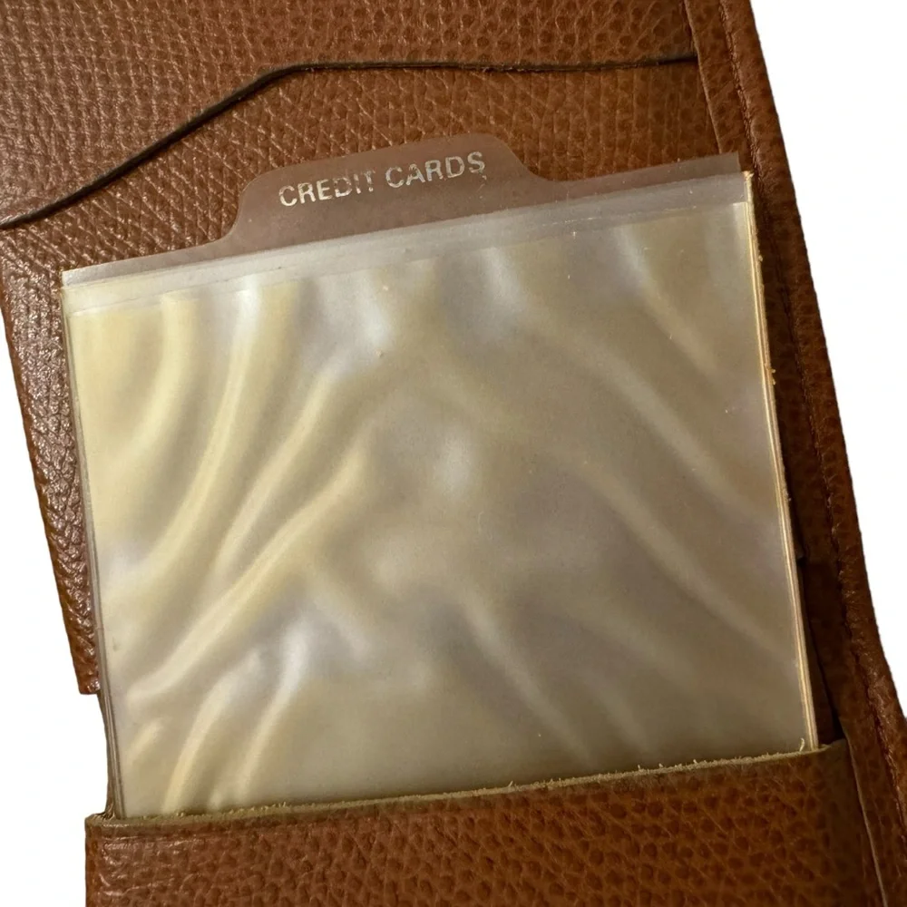Rolfs VTG Royal Crest Cowhide Tan Leather Wallet Bifold Credit Card Key Holder